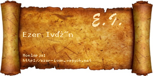 Ezer Iván névjegykártya